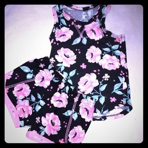 2 Piece Carter’s 2t flowered tank/matching shorts